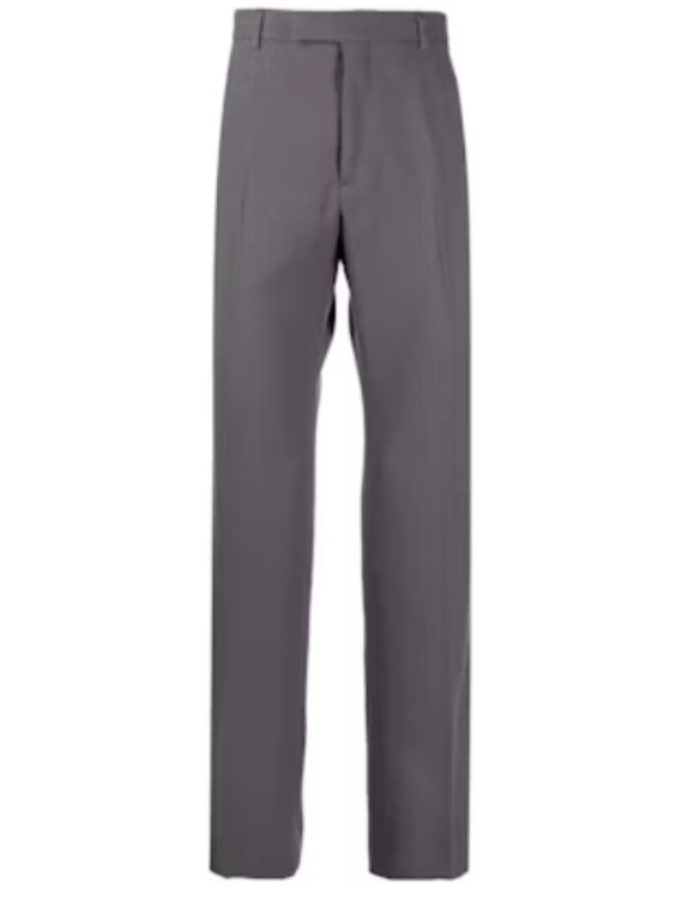 Gucci Gray Solid Mid-Rise Straight-Leg Trouser